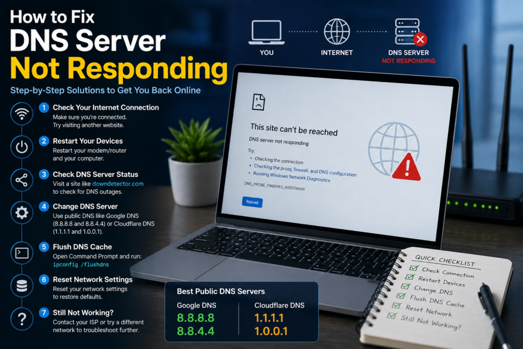 how to fix dns server not responding