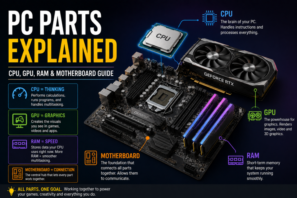 PC Parts Explained: CPU, GPU, RAM, Motherboard & More pc-parts-explained
